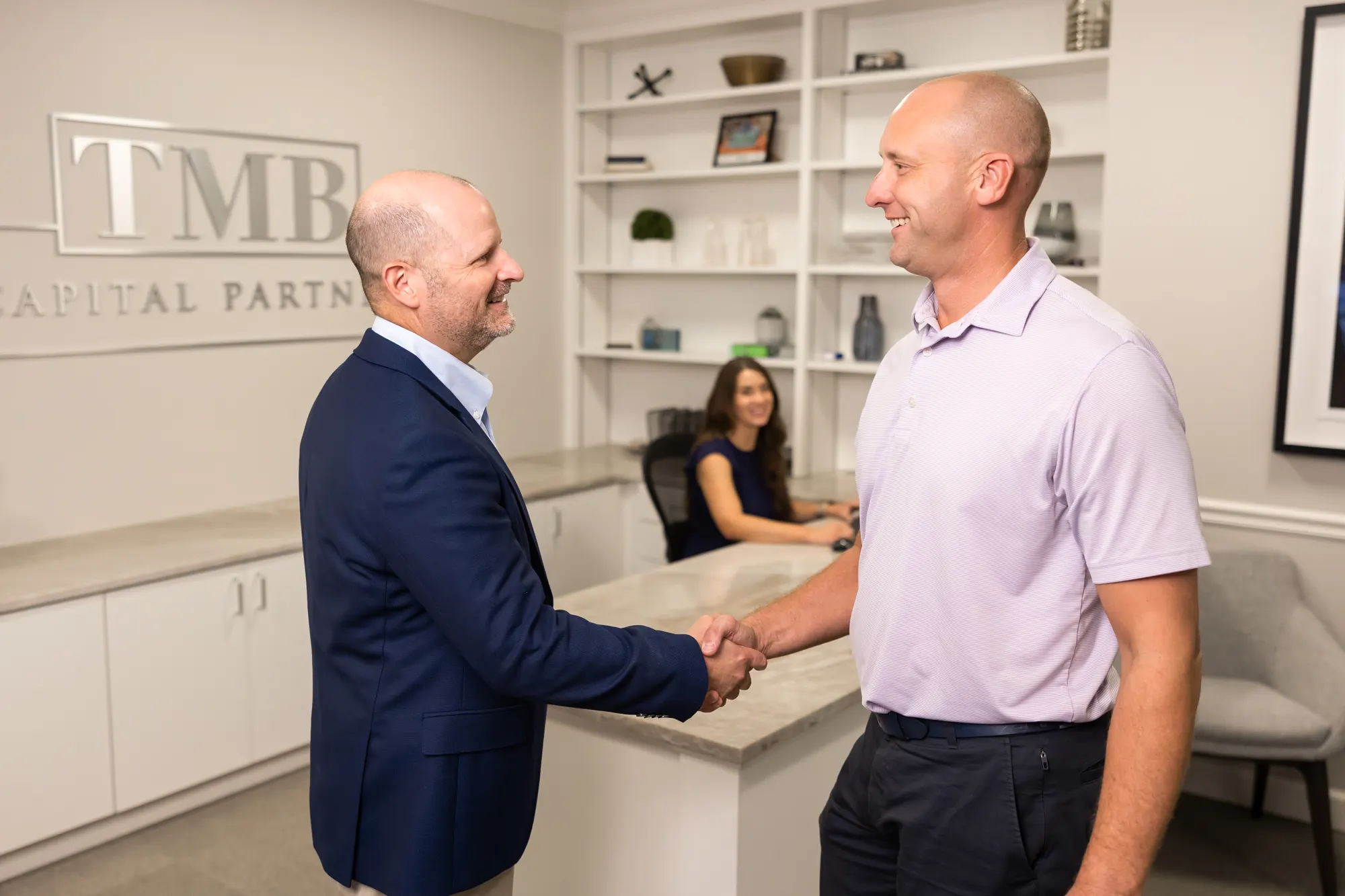 A client welcomed at TMB reception